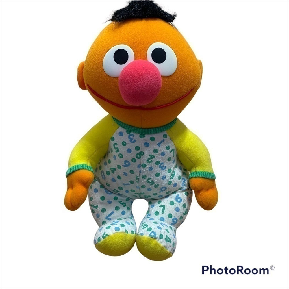 Vintage Ernie Plush Stuffed Doll Pajama Sleep Sesame Street